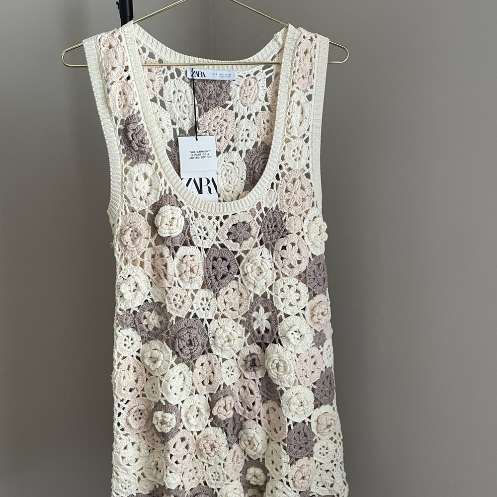 FLORAL CROCHET KNIT DRESS LIMITED EDITION - Picture 3 of 5